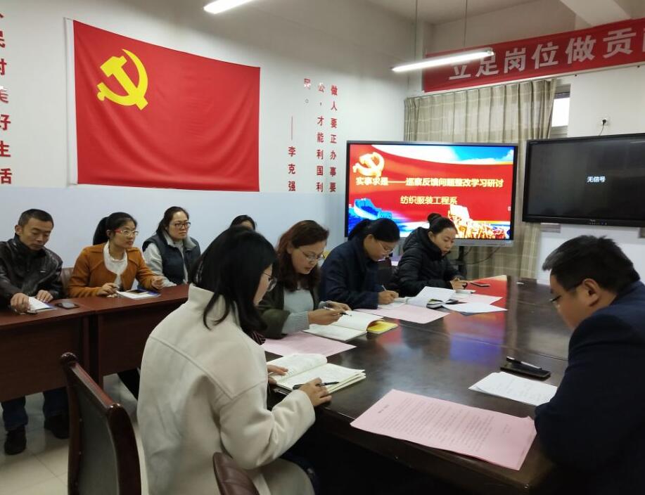 实事求是——巡察反馈问题整改学习研讨——纺织服装工程系主题党日活动